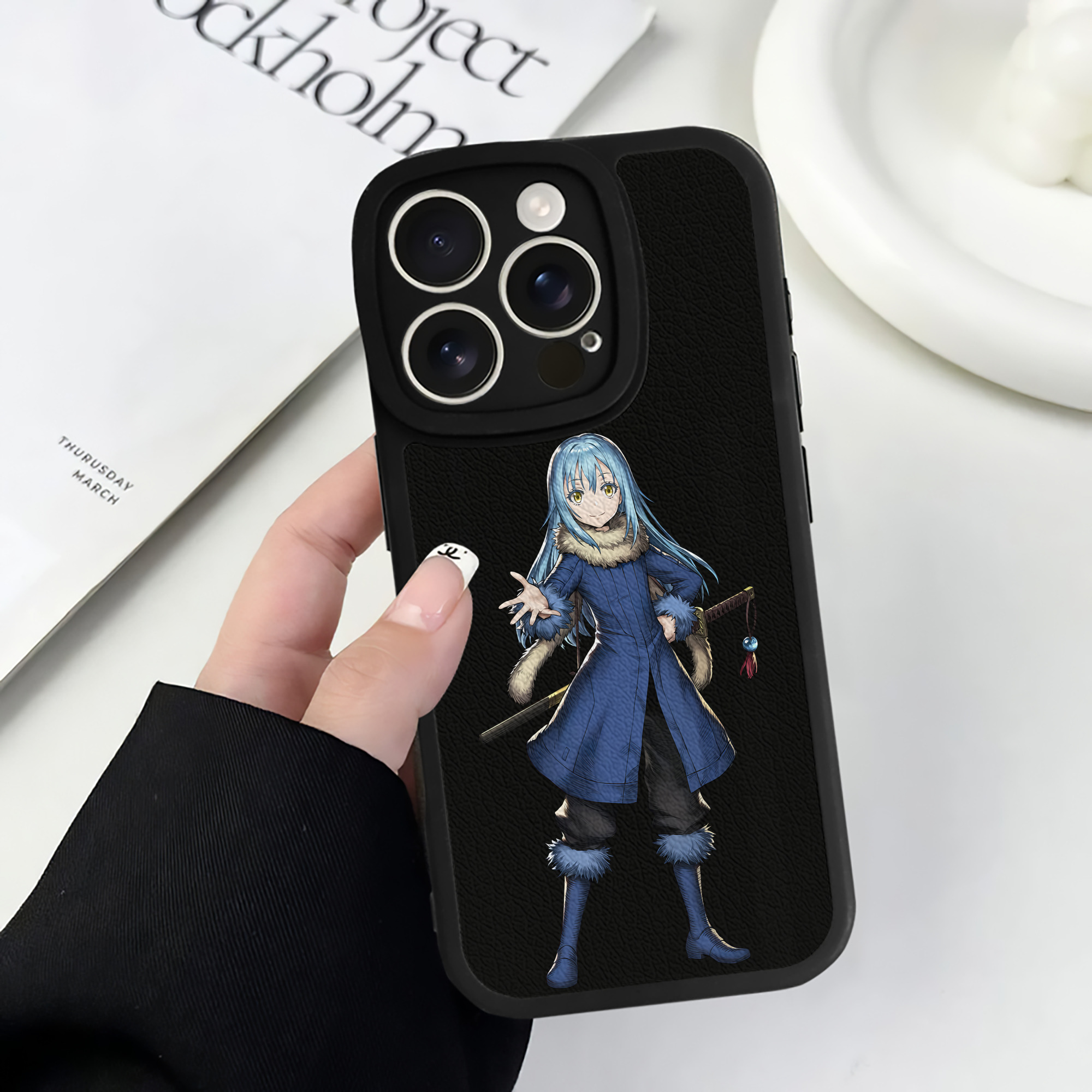 （画像用） 転スラ Regarding Reincarnated to Slime 【iPhone 16シリーズ対応】シリコンスマホケース（レザー調） 材質：シリコン
